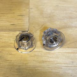 Clear potentiometer knobs - pair